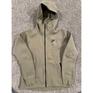 Nike Tech Fleece Full Zip Hoodie Mens Medium Khaki Olive Green CU4489-326